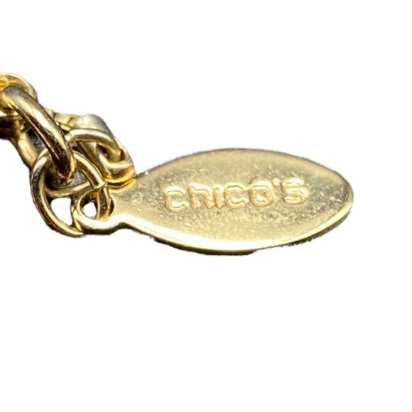 Chicos gold pendant with black and white crystals adjustable 18” -22” chain - Picture 5 of 9